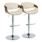 Symphony - Mid Century Modern Adjustable Barstool & Swivel With Rounded T Footrest (Set of 2) - Furniture Home Direct