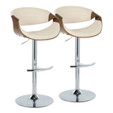 Symphony - Mid Century Modern Adjustable Barstool & Swivel With Rounded T Footrest (Set of 2) - Furniture Home Direct