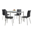 Fuji Mason - Upholstered Swivel Contemporary Dining Set Dining Set, Glass, 5 Piece - Furniture Home Direct