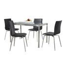 Fuji Mason - Upholstered Swivel Contemporary Dining Set Dining Set, Glass, 5 Piece - Furniture Home Direct