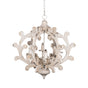 6 Light Chandelier, Hanging Light Fixture With Adjustable Chain For Kitchen, Bulb Not Included - White - Furniture Home Direct