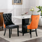 Nikki - Modern, High-End Tufted Solid Wood Contemporary PU And Velvet Upholstered Dining Chair With Wood Legs Nailhead Trim (Set of 2) - Furniture Home Direct