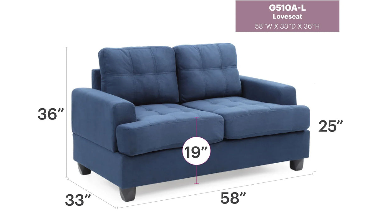 Stylish Transitional Loveseat For Two - Furniture Home Direct