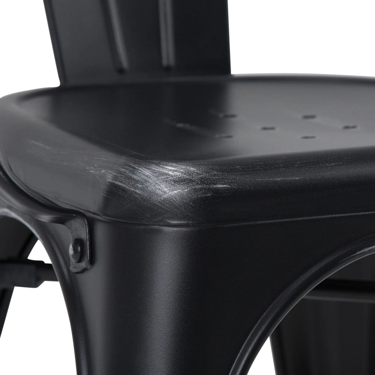 Larkin - Metal Dining Arm Chair (Set of 2) - Distressed Black / Silver - Furniture Home Direct