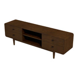 Alexa - Mid-Century Modern Style TV Stand - Dark Brown / Wood - Furniture Home Direct