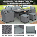 6-Piece Outdoor Wicker Set - Gray - Furniture Home Direct