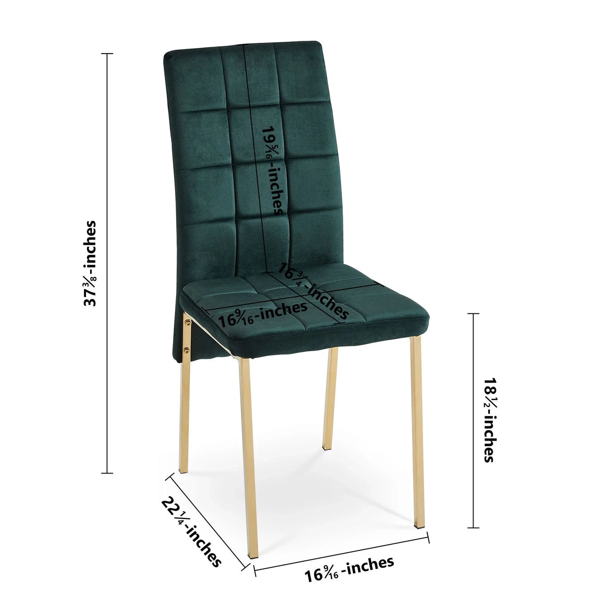 Velvet High Back Nordic Dining Chair Modern Chair With Golden Color Legs - Furniture Home Direct