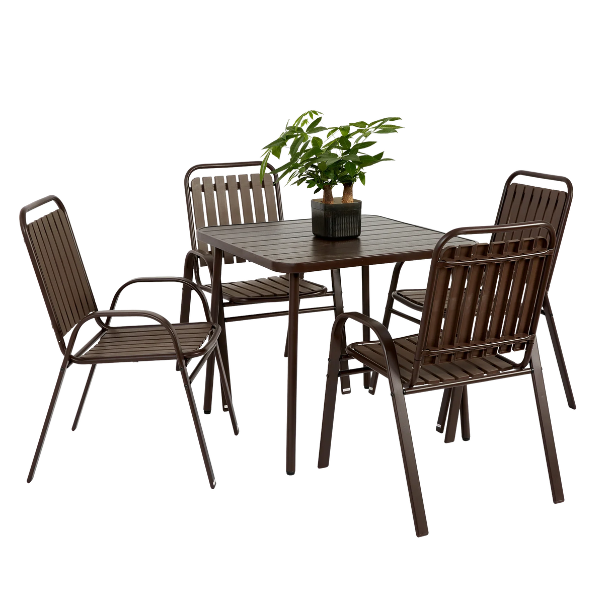 5-Piece Outdoor Dining Set - Brown - Furniture Home Direct