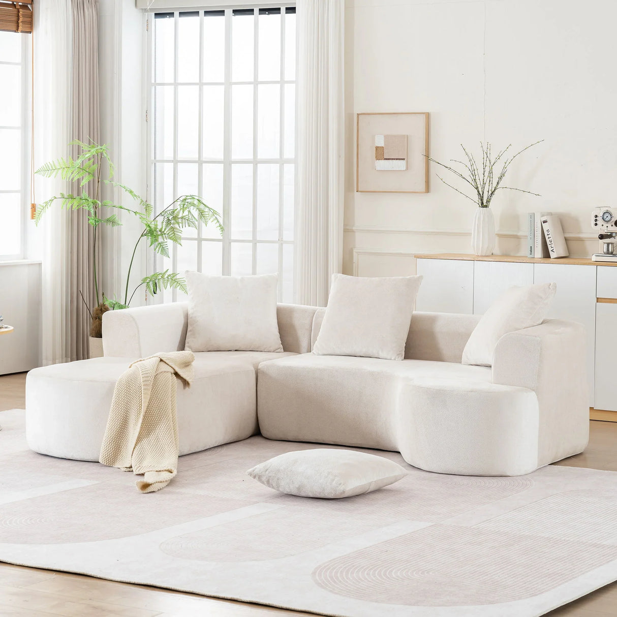 Modular Sectional Sofa With L Shape Chaise With Deep Seat - Furniture Home Direct
