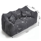 Comfortable Dual Beanbag Chair With High Resilience Foam Core For 2 People - Furniture Home Direct