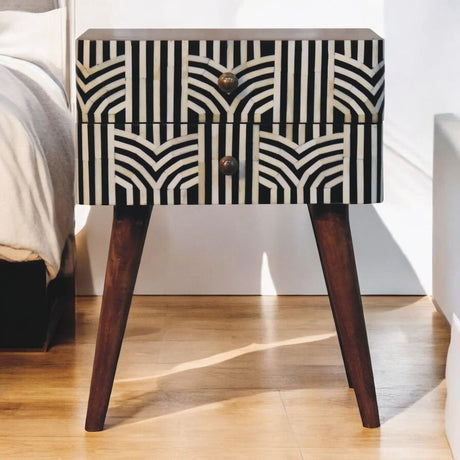 Edessa Bone Inlay Bedside - Furniture Home Direct