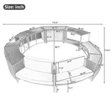 Spa Surround Spa Frame Patio Rattan Sofa Set With Storage Spaces, Mini Sofa And Comfortable Cushion For Patio, Backyard - Furniture Home Direct