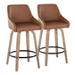 Hannah - Transitional Fixed Height Counter Stool With Swivel With Round Footrest (Set of 2) - Furniture Home Direct