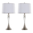 Ashland - Contemporary Crystal Table Lamp (Set of 2) - Clear Crystal / Nickel / White - Furniture Home Direct
