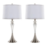 Ashland - Contemporary Crystal Table Lamp (Set of 2) - Clear Crystal / Nickel / White - Furniture Home Direct