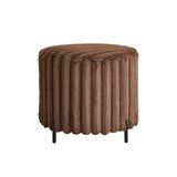 Wide Upholstered Round Pouf Ottoman Foot Rest - Furniture Home Direct