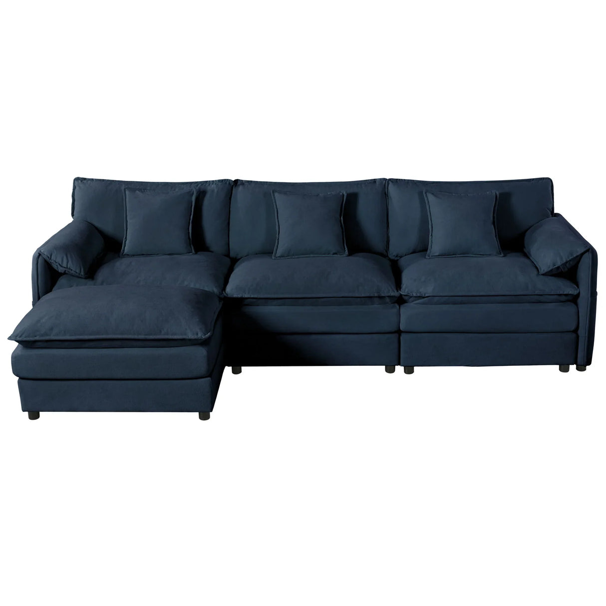 Modern Comfy Deep Seat Modular Sectional Sofa Cloud Couch With Ottoman - Furniture Home Direct