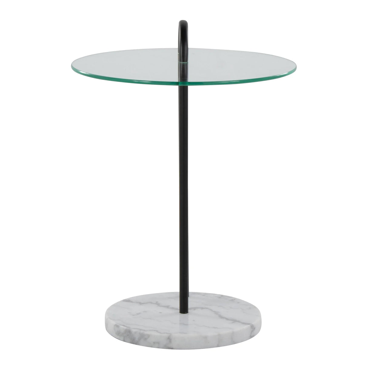 Claire - Contemporary / Glam Side Table - Black / Clear - Furniture Home Direct