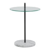 Claire - Contemporary / Glam Side Table - Black / Clear - Furniture Home Direct