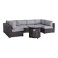 Wicker Outdoor Lounge Set With Cushions And Fire Pit - Furniture Home Direct