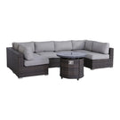 Wicker Outdoor Lounge Set With Cushions And Fire Pit - Furniture Home Direct