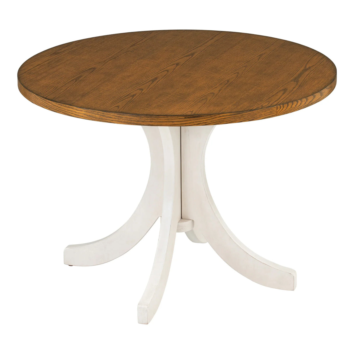Dining Set Round Table With Upholstered Chairs Walnut Beige - Furniture Home Direct