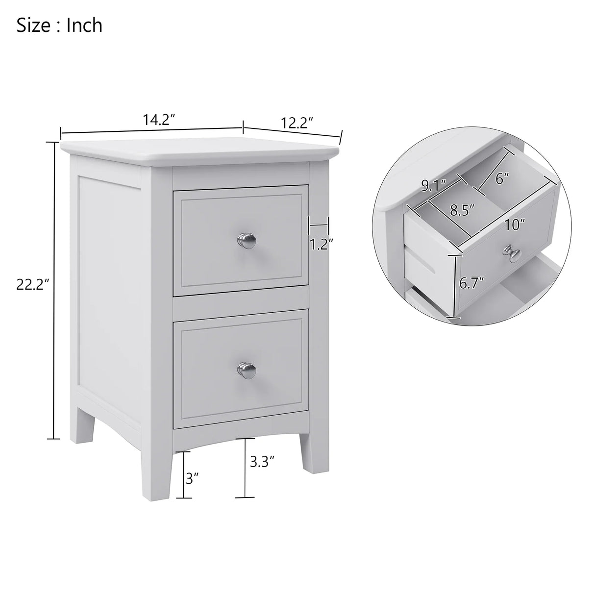 White Solid Wood 5 Piece Queen Bedroom Set(bed, 2 nightstands,chest,dresser) - Furniture Home Direct