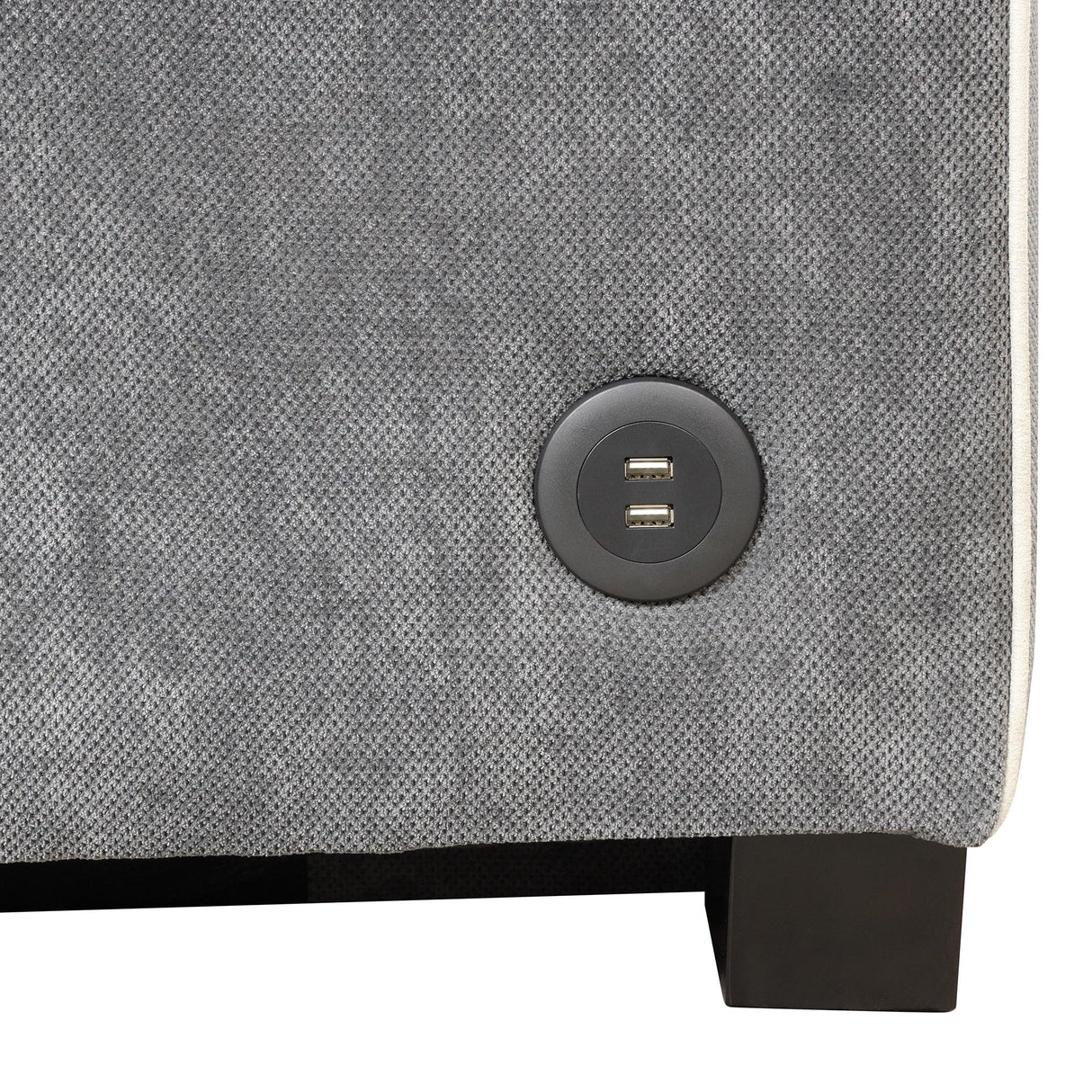 Upholstered Loveseat with Pull Out Sofa, Two Throw Pillows, Dual USB Charging Port And Adjustable Backrest - Gray - Furniture Home Direct