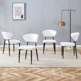 Minimalist Ergonomic Dining Chair With Curved Backres (Set of 4) - Furniture Home Direct