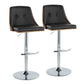 Gianna - Mid Century Modern Adjustable Barstool With Swivel With Rounded T Footrest (Set of 2) - Furniture Home Direct