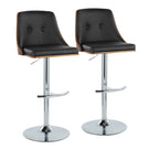 Gianna - Mid Century Modern Adjustable Barstool With Swivel With Rounded T Footrest (Set of 2) - Furniture Home Direct