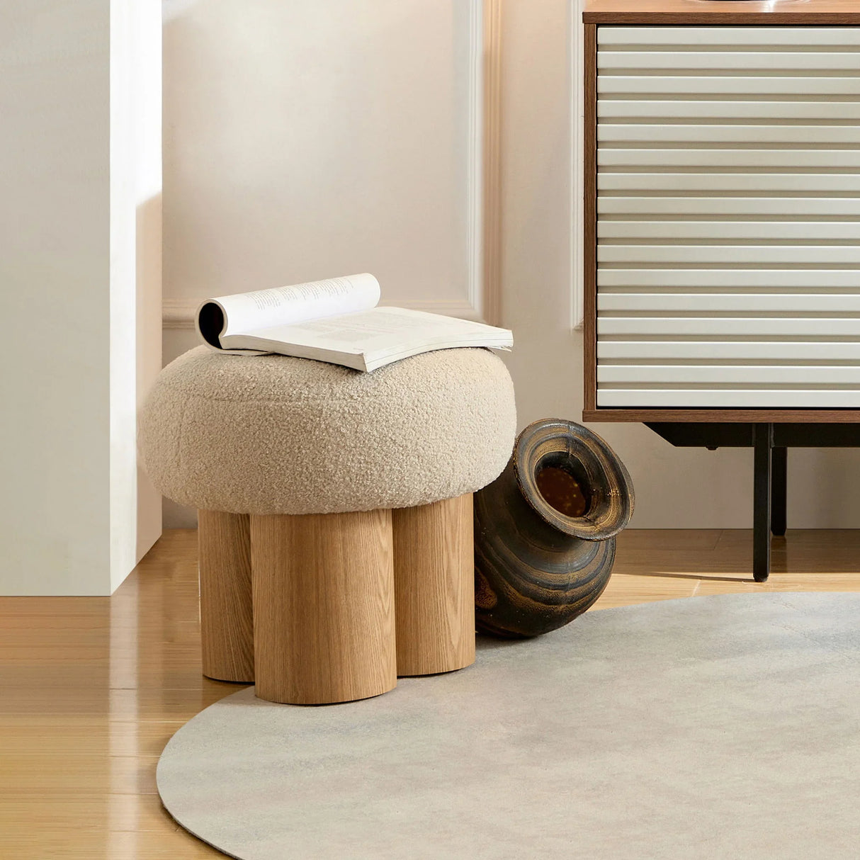 Versatile Mushroom Stool With Cushion - Furniture Home Direct