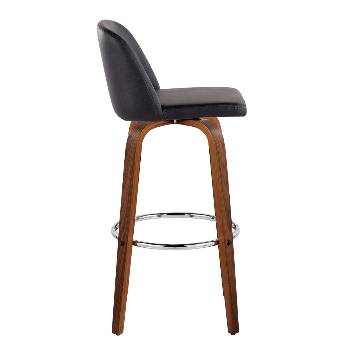 Toriano - Mid Century Modern Fixed Height, Barstool With Swivel With Round Footrest (Set of 2) - Furniture Home Direct