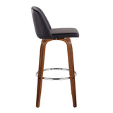 Toriano - Mid Century Modern Fixed Height, Barstool With Swivel With Round Footrest (Set of 2) - Furniture Home Direct