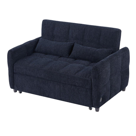 Loveseat Sofa Pull-Out Bed With Adjustable Backrest, 3 USB Ports And 2 Lumbar Pillows For Living Room - Furniture Home Direct