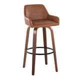Daniella - Contemporary Fixed Height, Barstool & Swivel And Round Footrest (Set of 2) - Furniture Home Direct