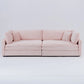 Elegant Corduroy Sofa With Throw Pillows And Backrests - Furniture Home Direct