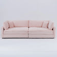 Elegant Corduroy Sofa With Throw Pillows And Backrests - Furniture Home Direct