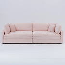 Elegant Corduroy Sofa With Throw Pillows And Backrests - Furniture Home Direct