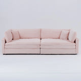 Elegant Corduroy Sofa With Throw Pillows And Backrests - Furniture Home Direct
