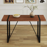 Dining Table Industrial Wood Grain Rectangular Walnut - Furniture Home Direct