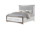 Queen Bed With Marble Pattern Dresser Nightstand White - Furniture Home Direct