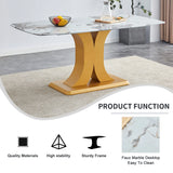 Modern Minimalist Dining With Imitation Marbled Glass Tabletop - Furniture Home Direct