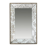 Antique Rectangle Mirror With Floral Accents, Mirrored Display Tray, Hanging Wall Mirror - Furniture Home Direct