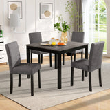 Modern Dining Table Set With Upholstered Chairs For Dining Room - Furniture Home Direct