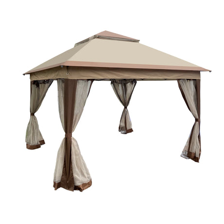 Outdoor Pop Up Gazebo Canopy With 2 Tier Soft Top And Removable Zipper Netting - Furniture Home Direct