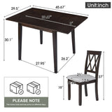 3 Piece Kitchen Dining Set With Drop Leaf Dining Table And 2 Dining Upholstered Chairs, Dining Room Set For Small Places - Furniture Home Direct