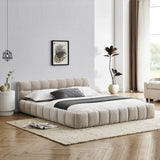 Modern Platform Bed Frame With Thick Chenille Fabric - Furniture Home Direct