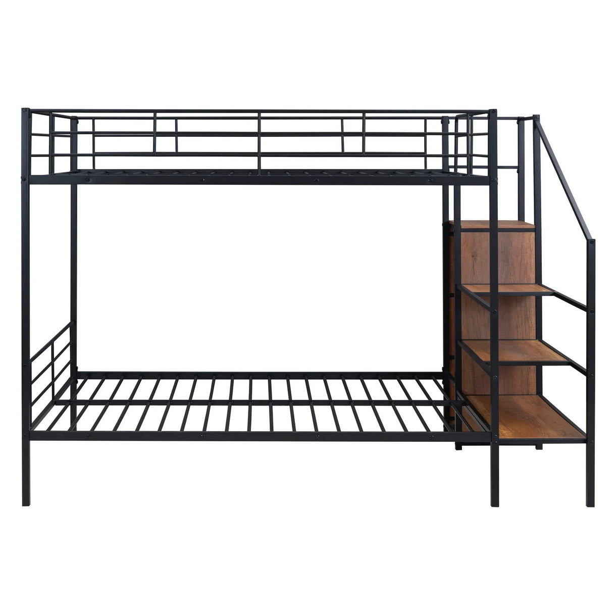 Bunk Bed With Lateral Storage Ladder And Wardrobe - Furniture Home Direct
