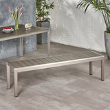Outdoor Modern Aluminum Dining Bench, Durable And Elegant Design